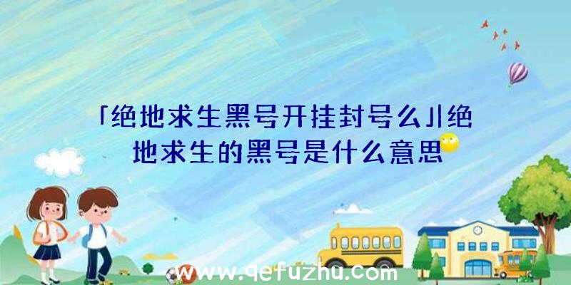 「绝地求生黑号开挂封号么」|绝地求生的黑号是什么意思